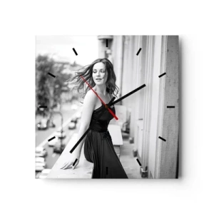 Väggklocka - Klocka på glas - Säkert en Parisbo - 40x40 cm