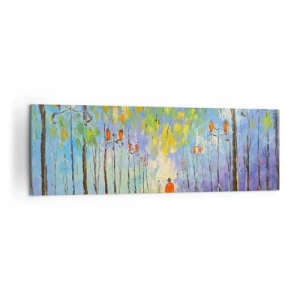 Canvastavla - Bild på duk - Regnets nattvisa - 160x50 cm