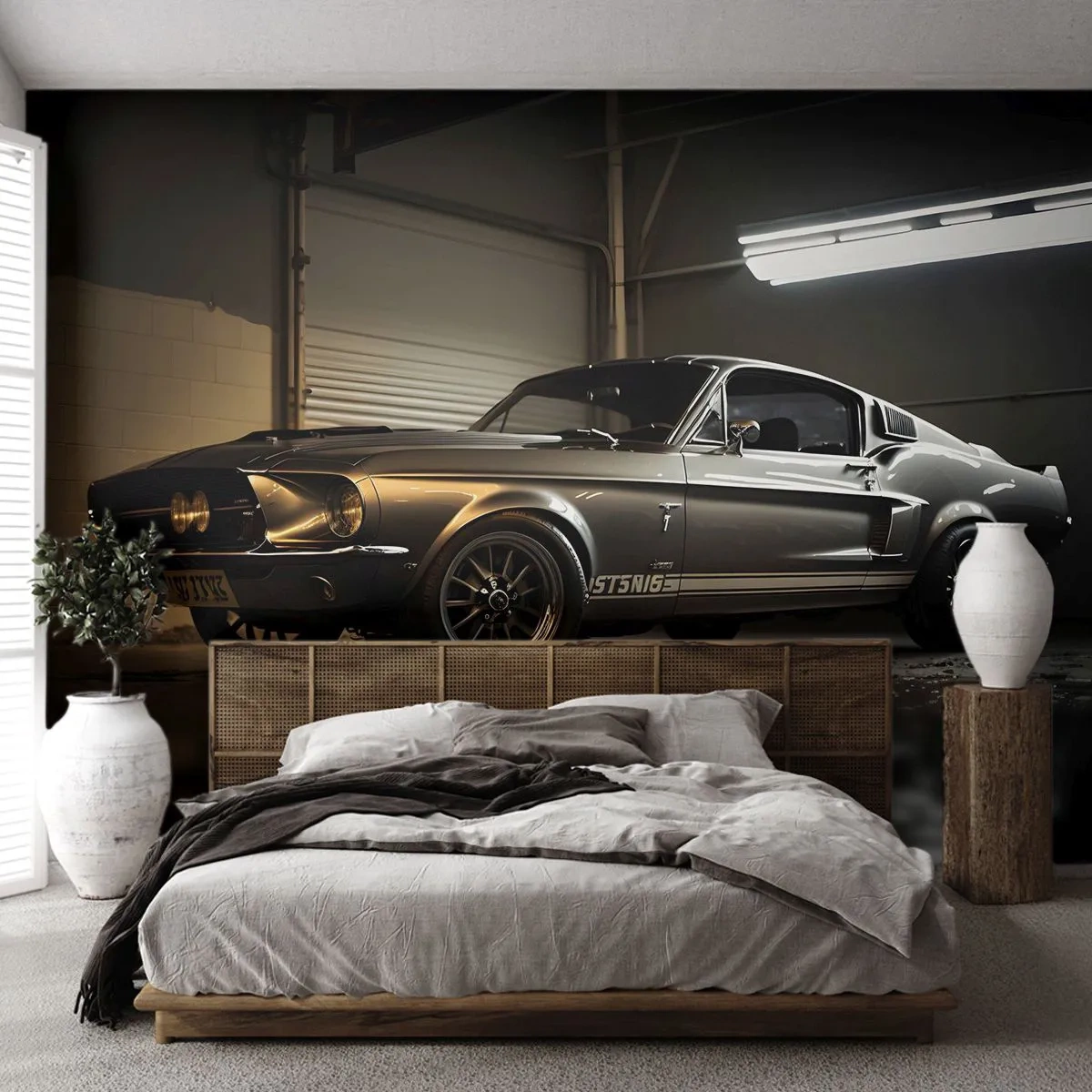 Fototapet Premium Canvas - Tillbaka till det förflutna - Sportbil, Retro, Klassisk - 250x175 cm