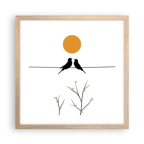 Affisch i ram av ljusek - Näktergalens kväll - 40x40 cm
