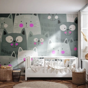 Fototapet på mått Premium Canvas - Katternas värld - För barn, Katt, Djur