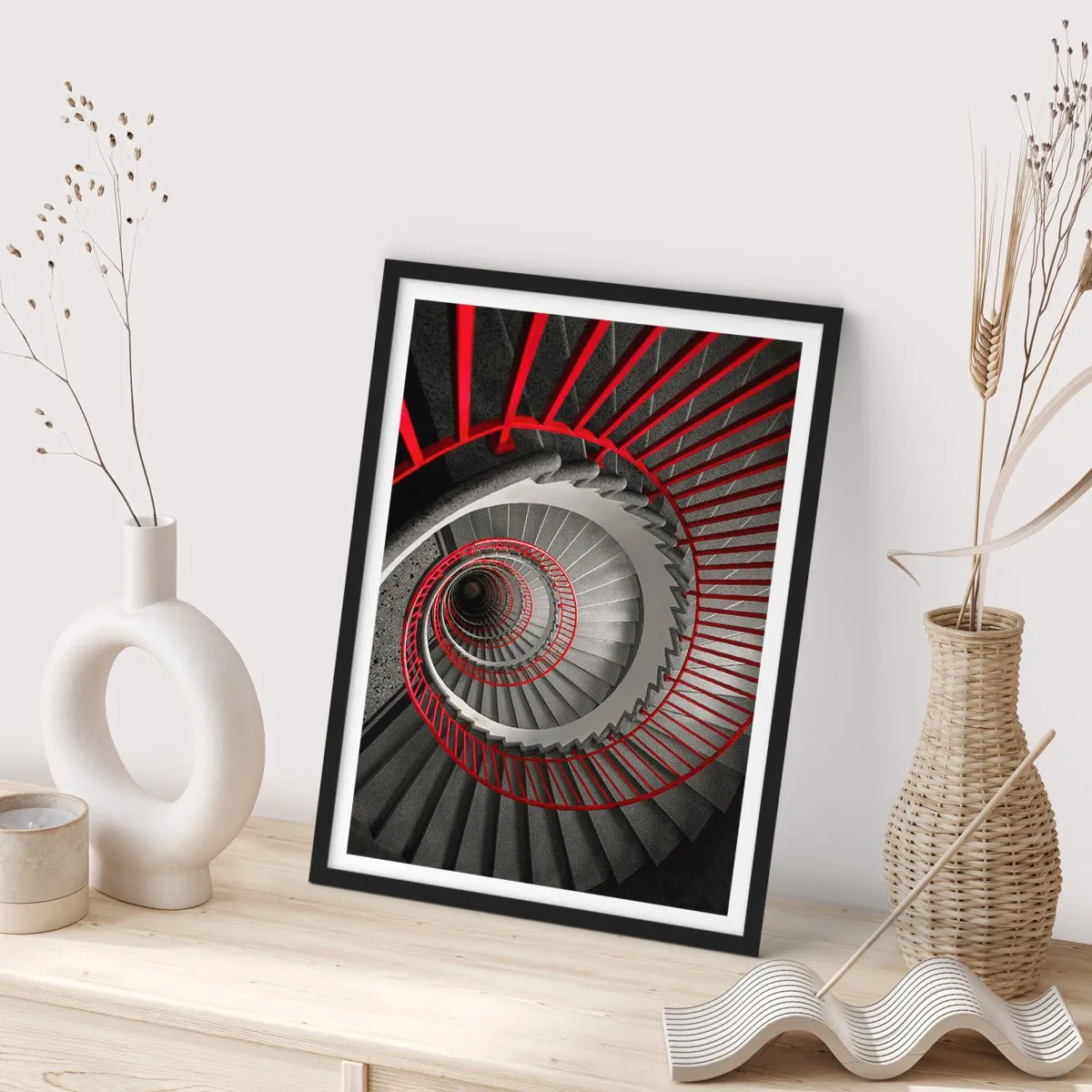 Affisch i svart ram - Arkitektoniska spel - 70x100 cm