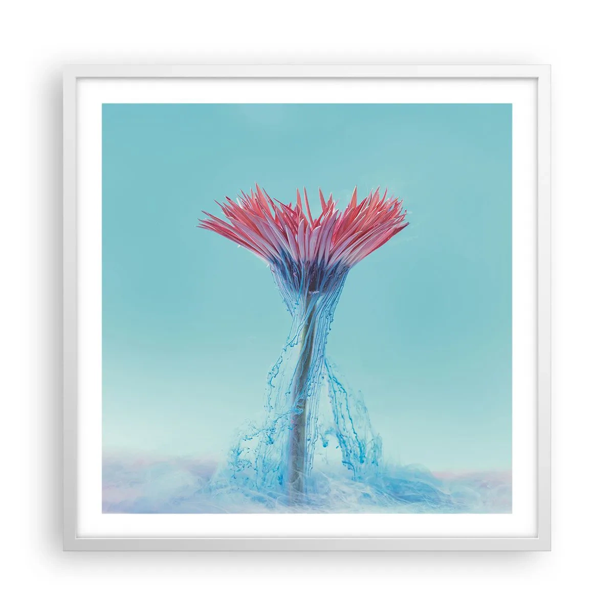 Affisch i vit ram - I upplivande famn - 60x60 cm