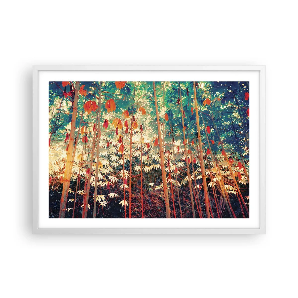 Affisch i vit ram - Lövbladens hemlighetsfulla liv - 70x50 cm
