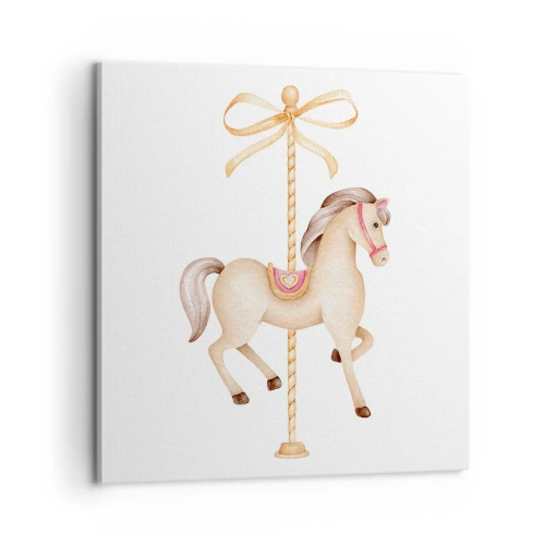 Canvastavla - Bild på duk - Med en graciös trav - 60x60 cm
