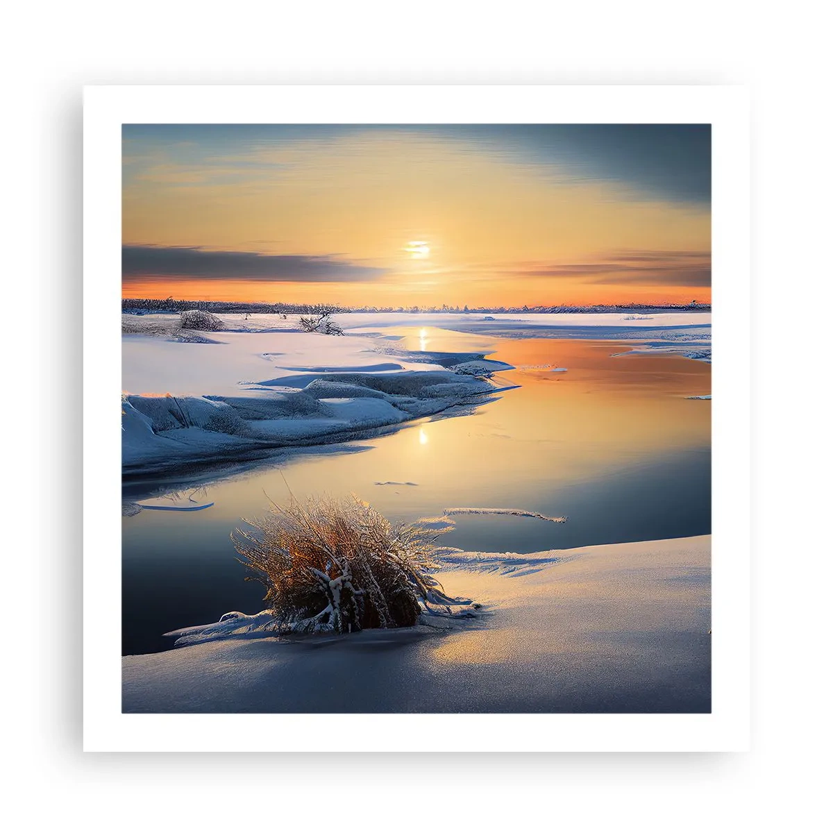 Affisch - Vintersolnedgång - 60x60 cm