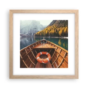 Affisch i ram av ljusek - Utflykt i fjällen - 30x30 cm