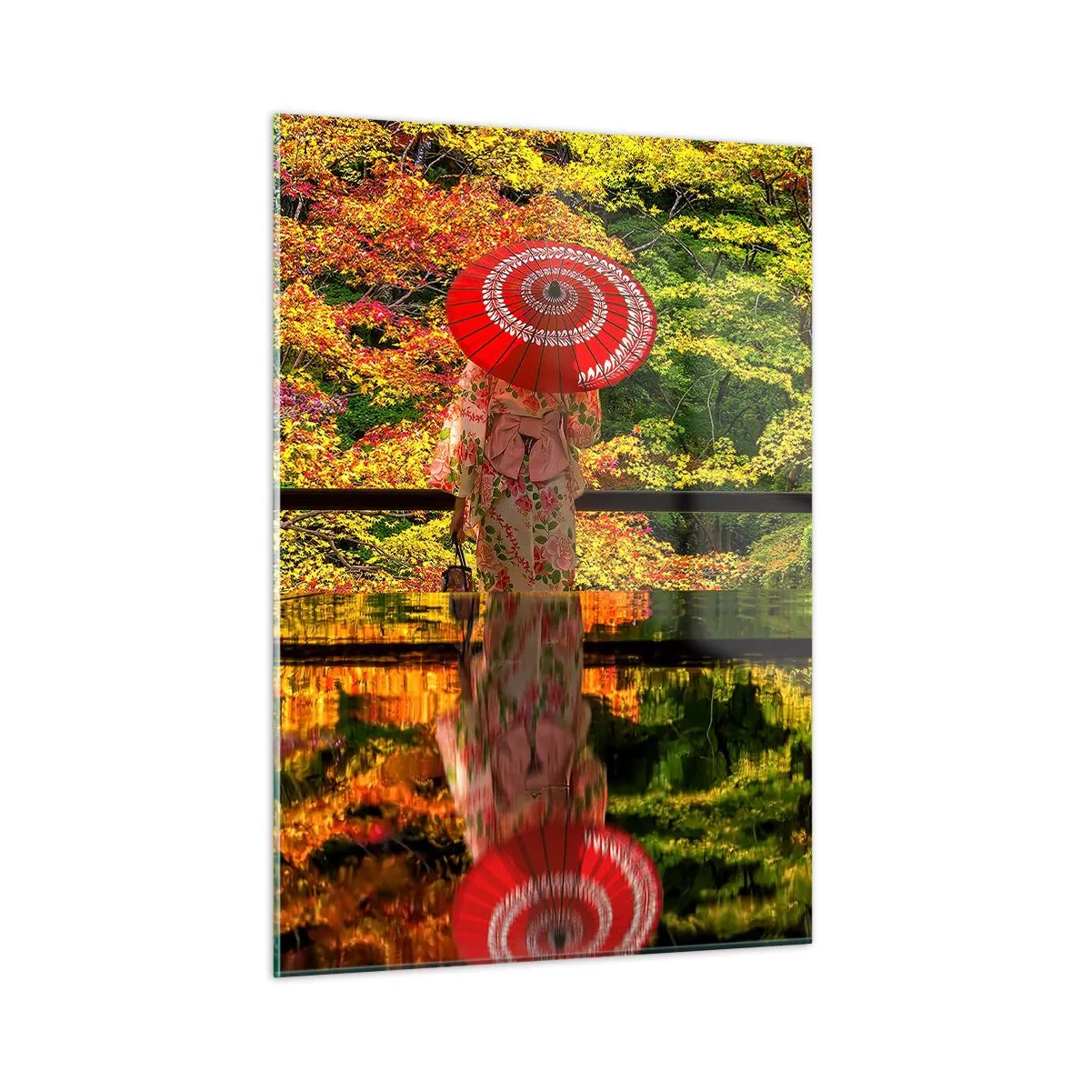 Glastavla - Bild på glas - I naturens tempel - 50x70 cm