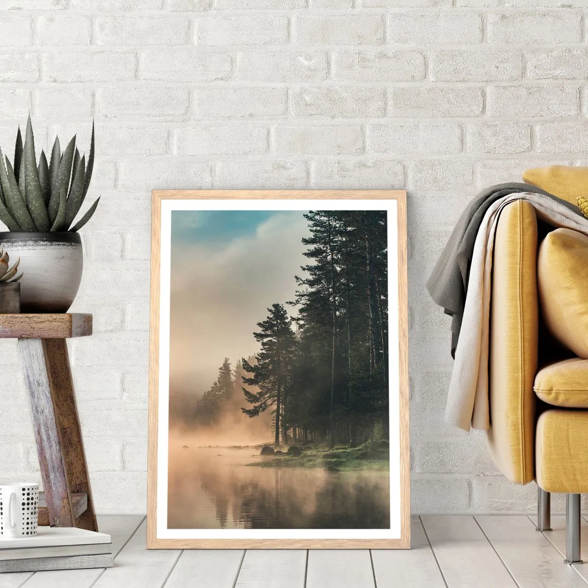 Affisch i ram av ljusek - Dagen föds - 70x100 cm