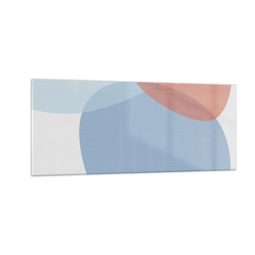 Glastavla - Bild på glas - Pastellfärgade relationer - 100x40 cm