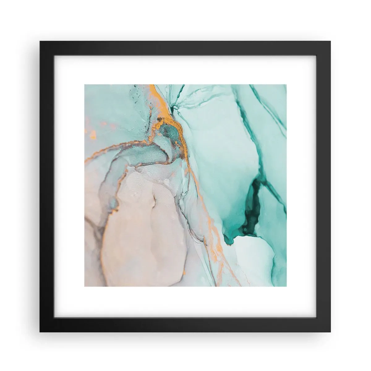 Affisch i svart ram - Formernas och färgernas dans - 30x30 cm