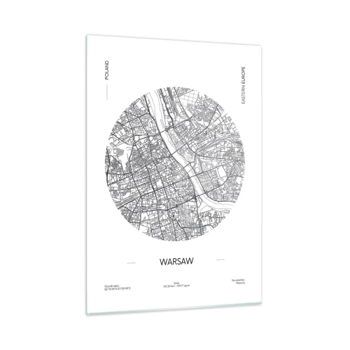 Glastavla - Bild på glas - Warszawas anatomi - 50x70 cm