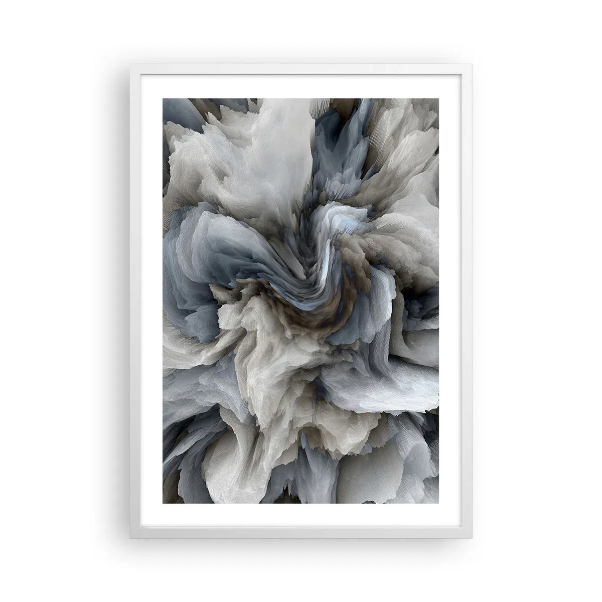 Affisch i vit ram - Sten och blomma - 50x70 cm