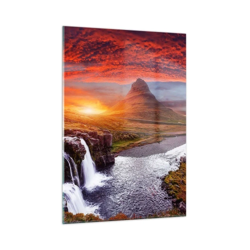 Glastavla - Bild på glas - Utsikt över Midgård - 50x70 cm