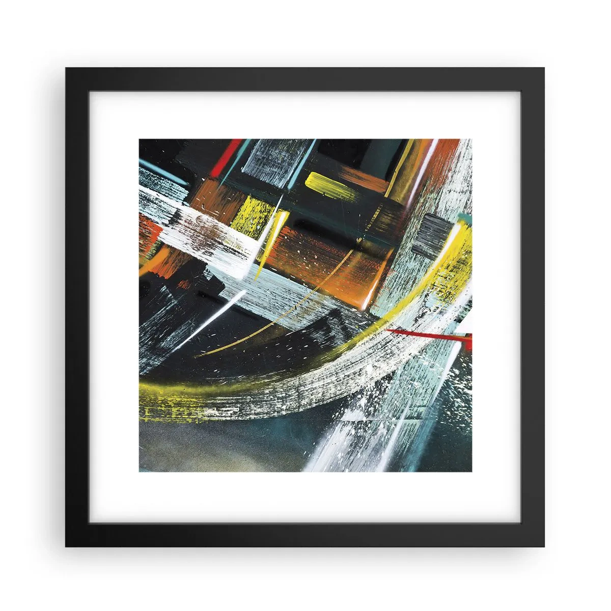 Affisch i svart ram - Rörelsens energi - 30x30 cm