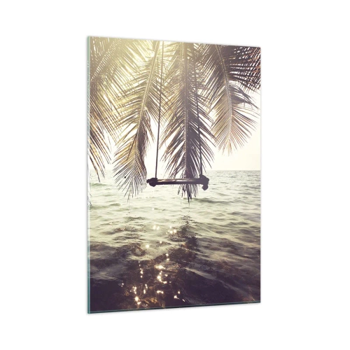 Glastavla - Bild på glas - Gunga i molnen hur mycket du vill - 50x70 cm