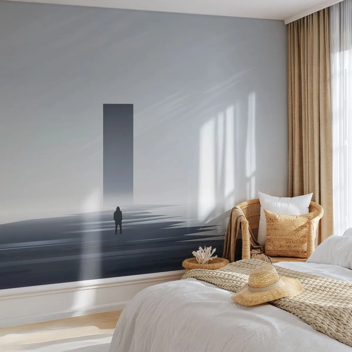 Fototapet Premium Canvas - Möjlighet eller hot? - Minimalism, Modern, Ensamhet - 450x315 cm