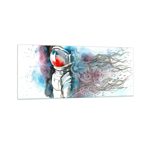 Glastavla - Bild på glas - Ensam med rymden - 100x40 cm