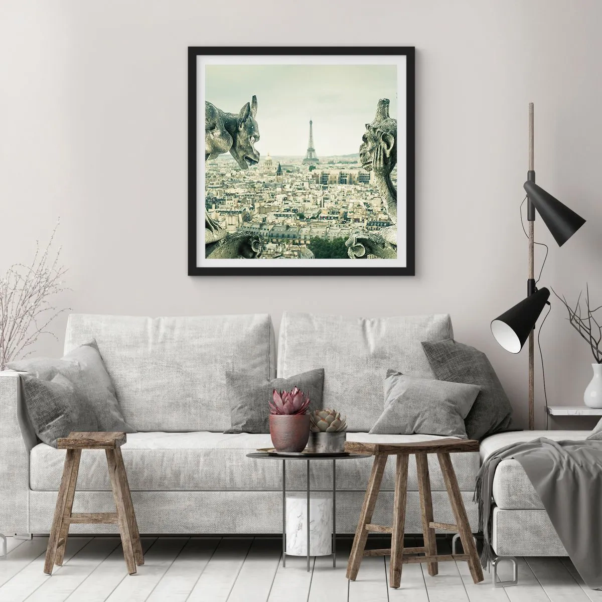 Affisch i svart ram - Ett samtal i Paris - 30x30 cm