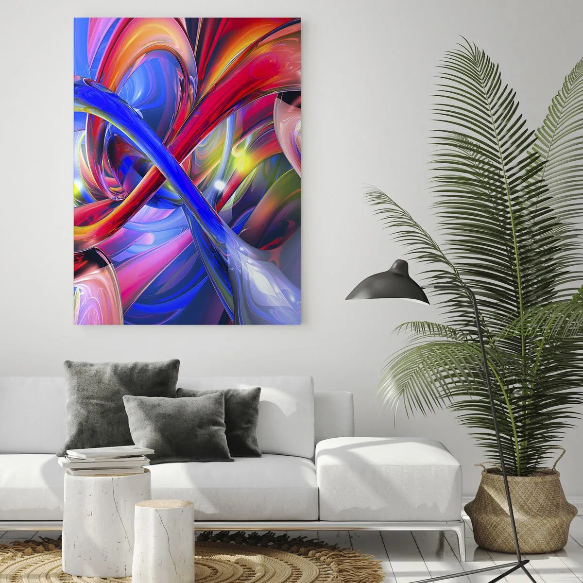 Glastavla - Bild på glas - Färgdans - 50x70 cm