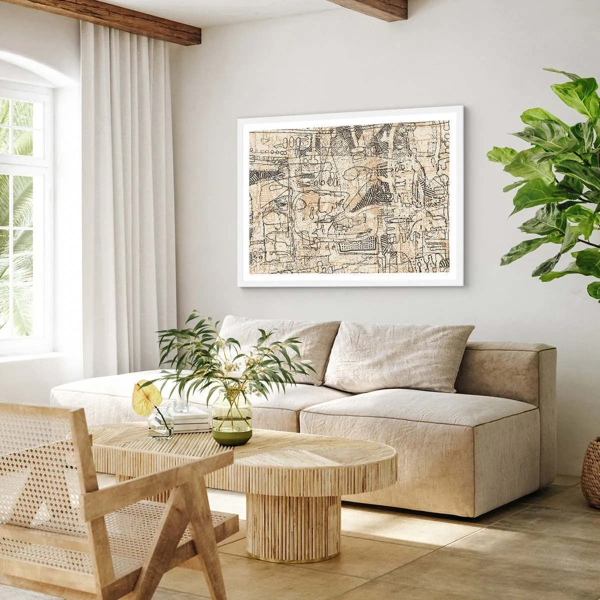 Affisch i vit ram - Väntar på avkodning - 91x61 cm