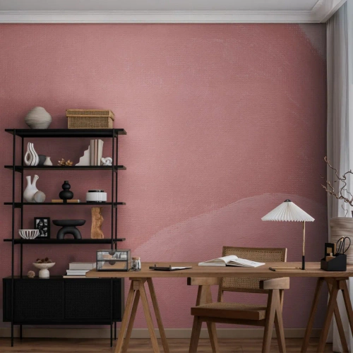 Fototapet Premium Canvas - Organisk komposition i rosa - Pastell, Former, Minimalistisk - 200x140 cm