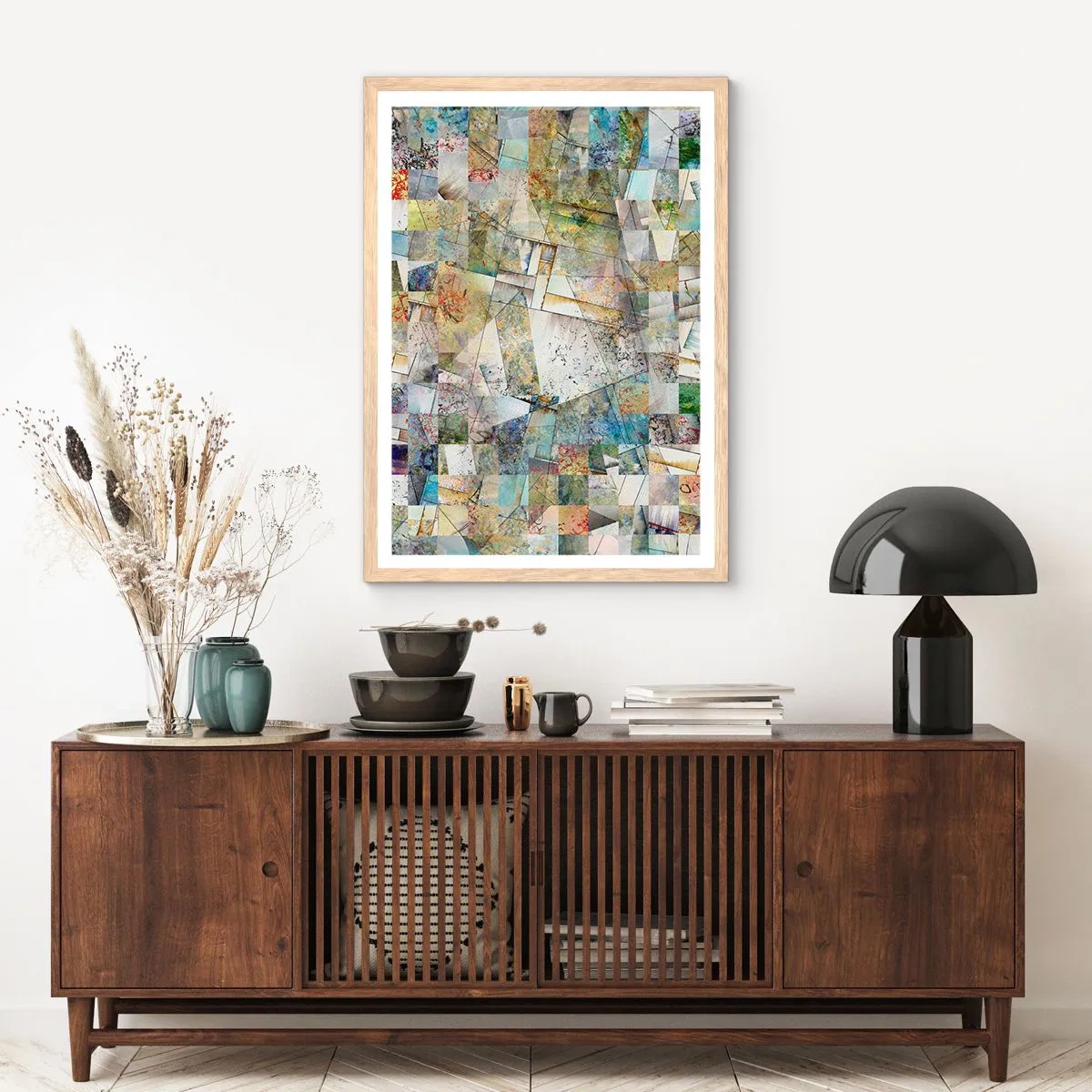 Affisch i ram av ljusek - Geometrisk omblandning - 50x70 cm