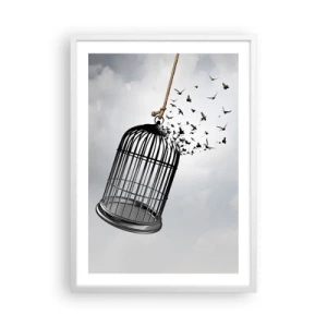 Affisch i vit ram - Tro...Hopp...Frihet! - 50x70 cm
