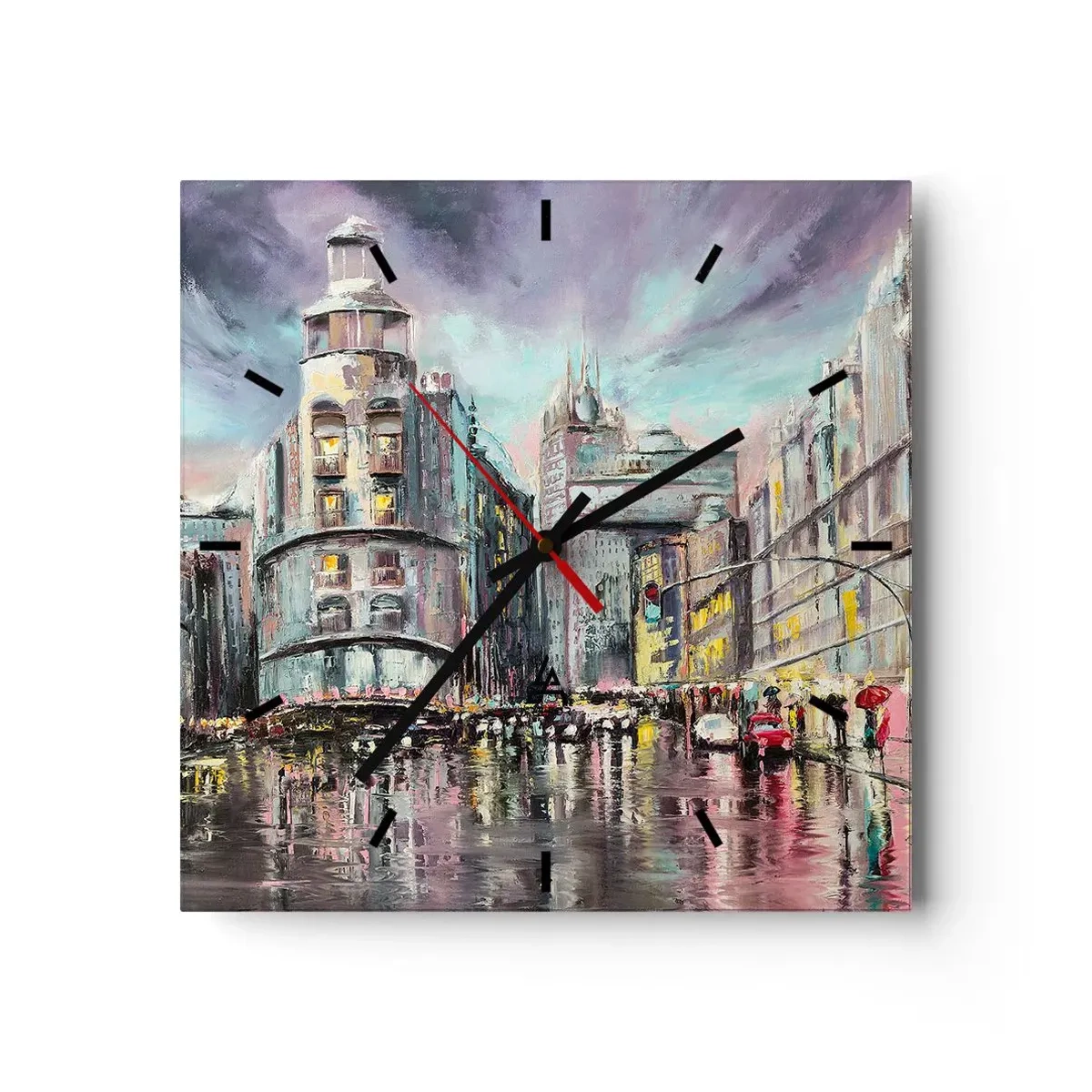 Väggklocka - Klocka på glas - Det blir en lyckad kväll - 30x30 cm
