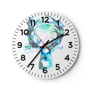 Väggklocka - Klocka på glas - Naturens styrka och mildhet - 40x40 cm