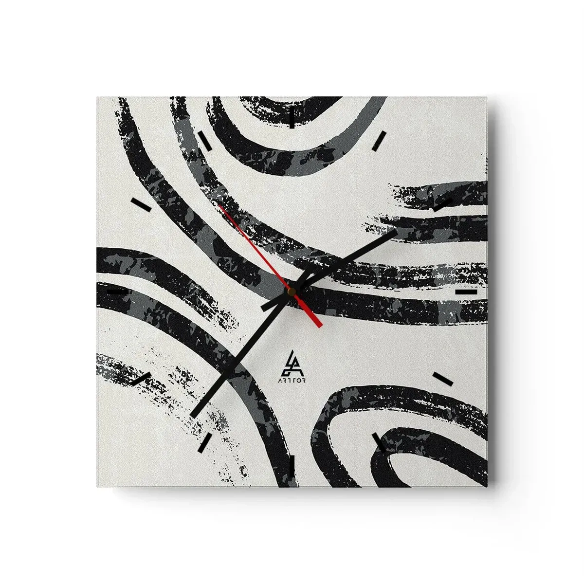 Väggklocka - Klocka på glas - Halvstoppad - 30x30 cm
