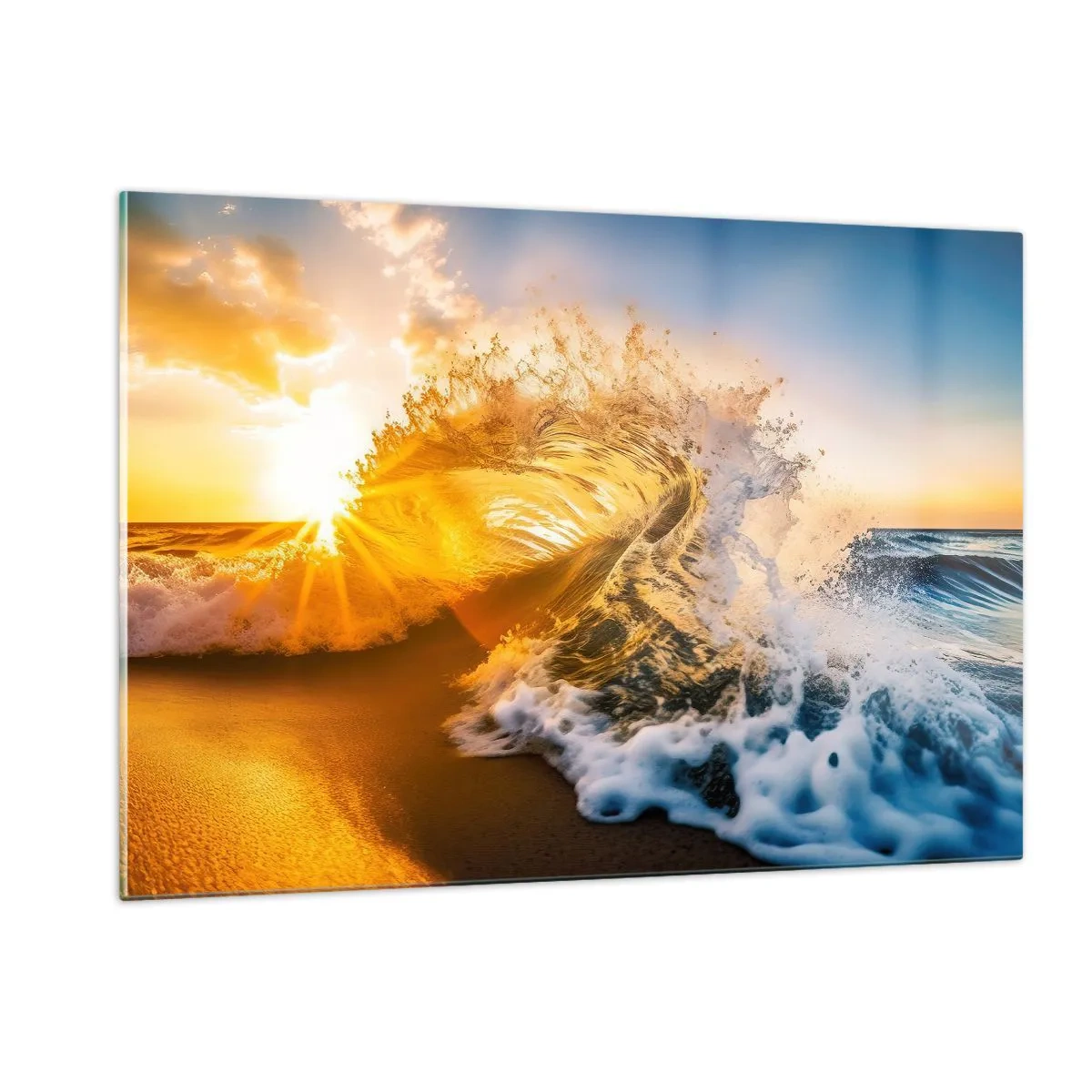 Glastavla - Bild på glas - Lek i sanden - 120x80 cm