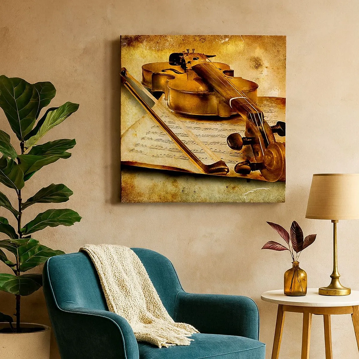 Canvastavla - Bild på duk - Violspelare sökes nu - 30x30 cm