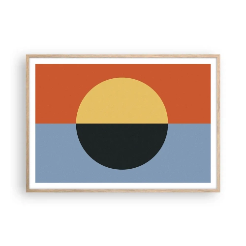 Affisch i ram av ljusek - Komposition av värme och kyla - 100x70 cm