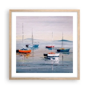 Affisch i ram av ljusek - En välförtjänt vila - 50x50 cm
