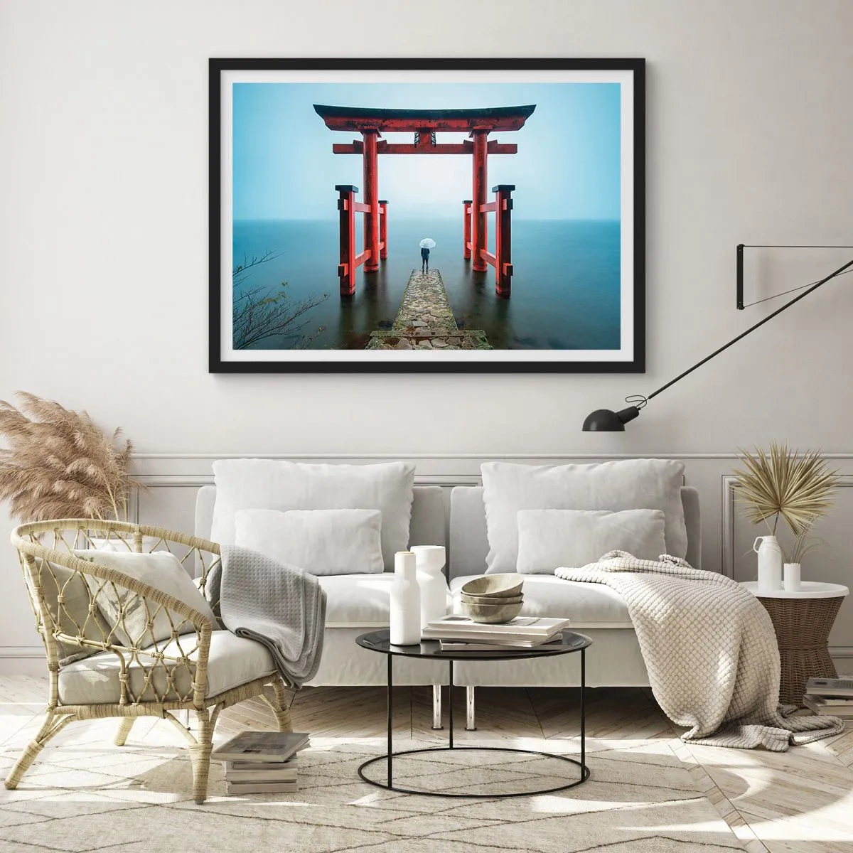 Affisch i svart ram - Japansk begrundan - 70x50 cm