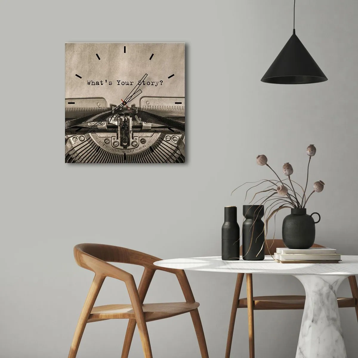 Väggklocka - Klocka på glas - Svara mig - 30x30 cm