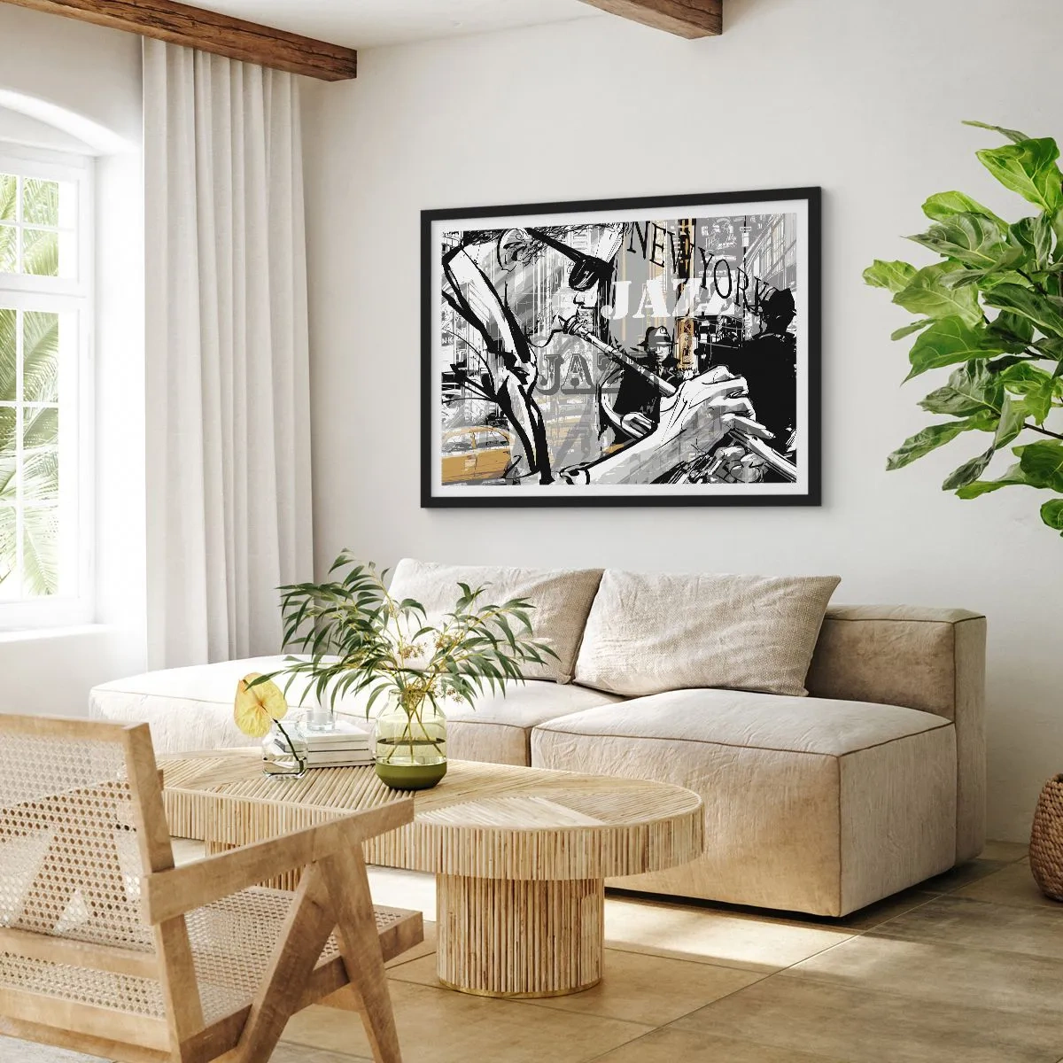 Affisch i svart ram - I New Yorks rytm - 70x50 cm