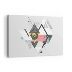 Canvastavla - Bild på duk - Komposition med triangel och romb - 100x70 cm