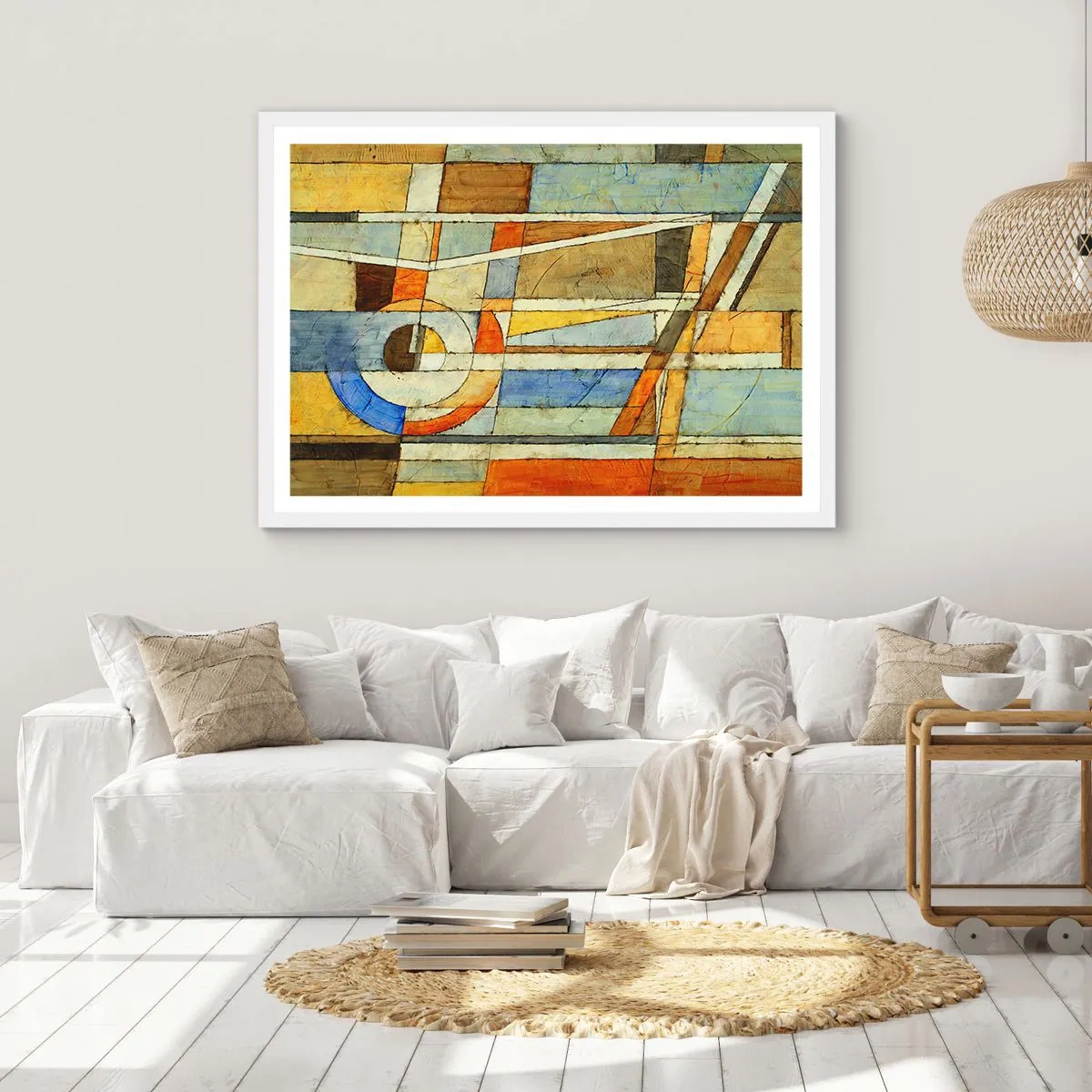 Affisch i vit ram - Kubismen på bygget - 100x70 cm