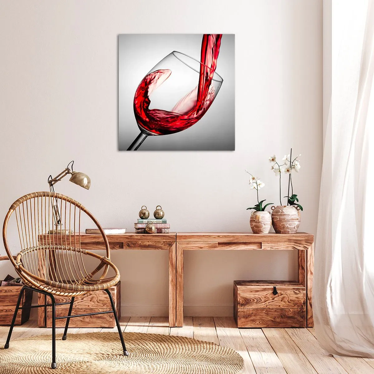 Canvastavla - Bild på duk - Färg - rörelse - ljud - 60x60 cm