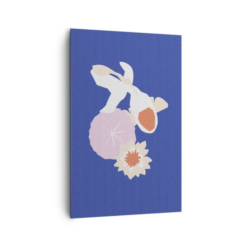 Canvastavla - Bild på duk - Sammansättning av blommor och knoppar - 80x120 cm