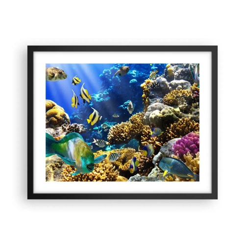 Affisch i svart ram - Hög trafik på sommarleden - 50x40 cm