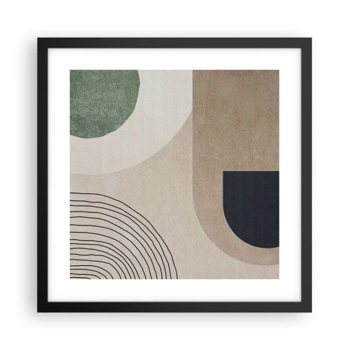 Affisch i svart ram - Ovalens mjukhet - 40x40 cm