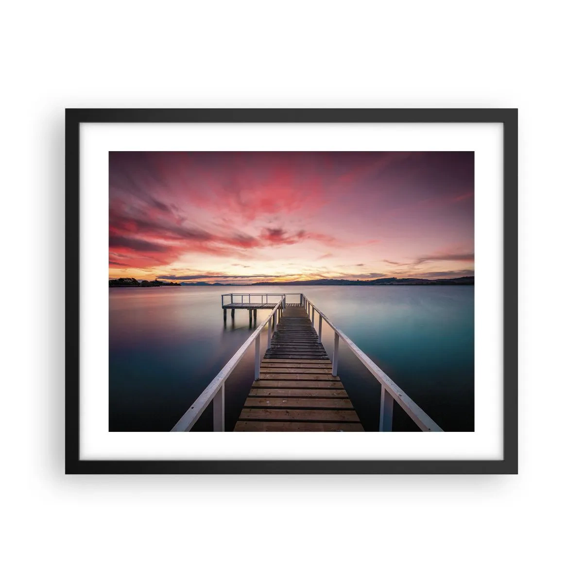 Affisch i svart ram - Kvällens milda låga - 50x40 cm