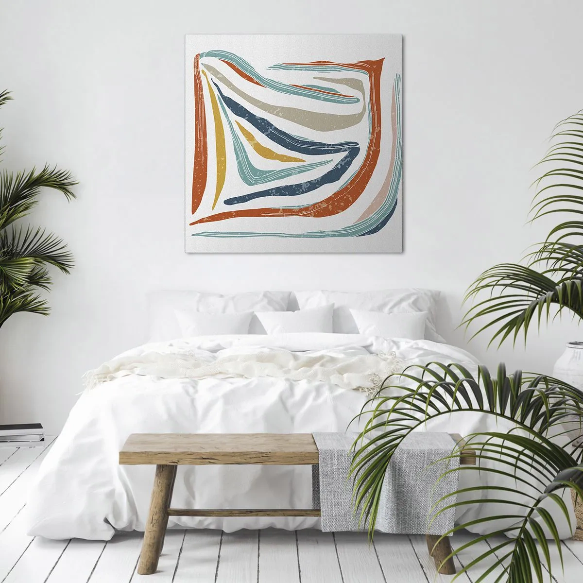 Canvastavla - Bild på duk - Vänligt leende abstraktion - 60x60 cm