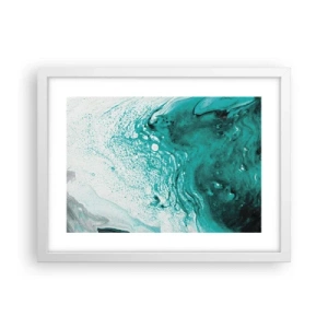 Affisch i vit ram - Smälta sig in i vitt och turkos - 40x30 cm