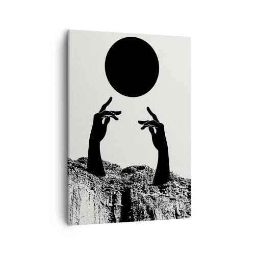 Canvastavla - Bild på duk - Surrealistisk komposition: solen och resten - 50x70 cm