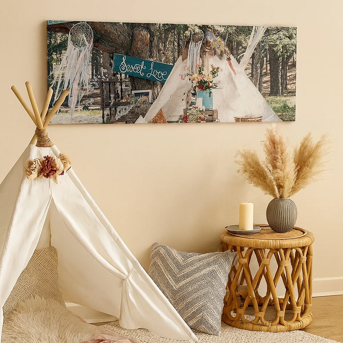 Canvastavla - Bild på duk - Make love… - 30x30 cm