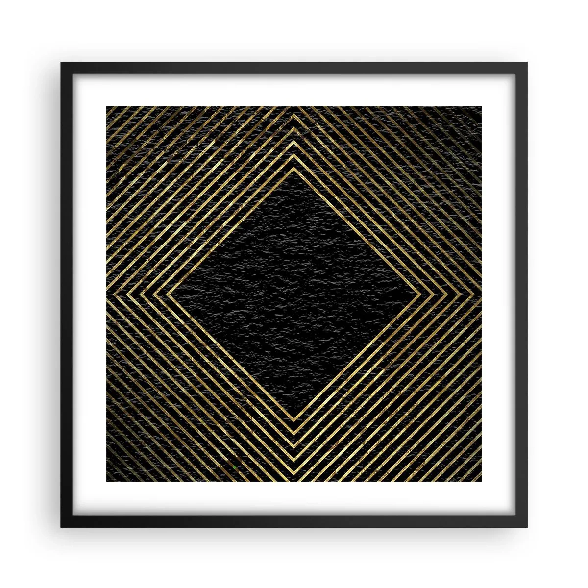 Affisch i svart ram - Geometri i glamourstil - 50x50 cm
